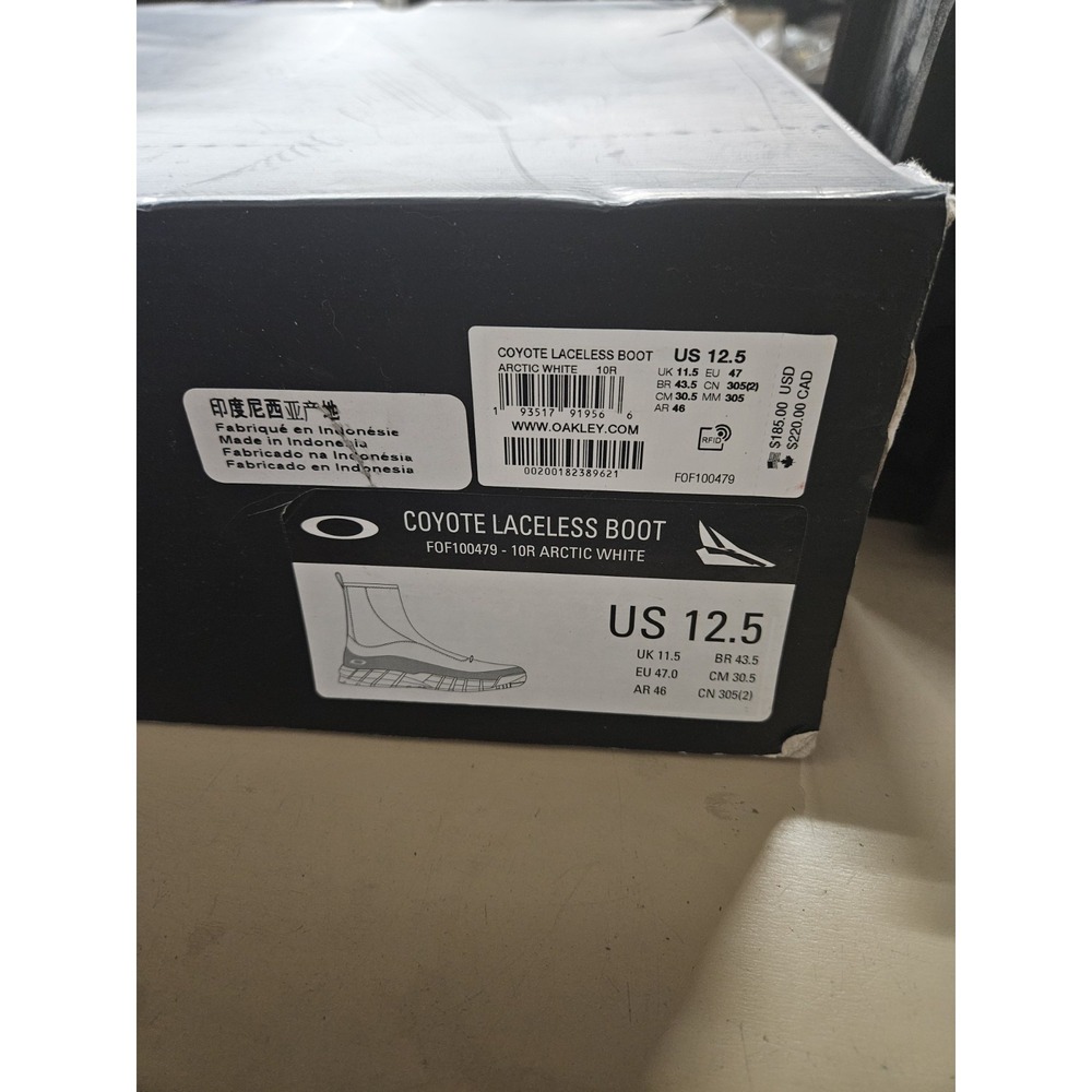 Oakley Coyote Laceless Boot - Arctic White - size 12.5 New with Box and Tag - Picture 13 of 15